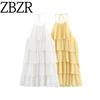 Zbzr Spring New Women Clothes Western Style Fashion Hanging Collar Laminated Decoration Dress 1165452 300