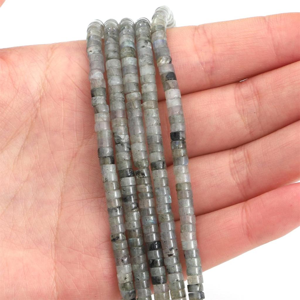 Разноцветные плоские круглые бусины-разделители из натурального камня для изготовления ювелирных изделий