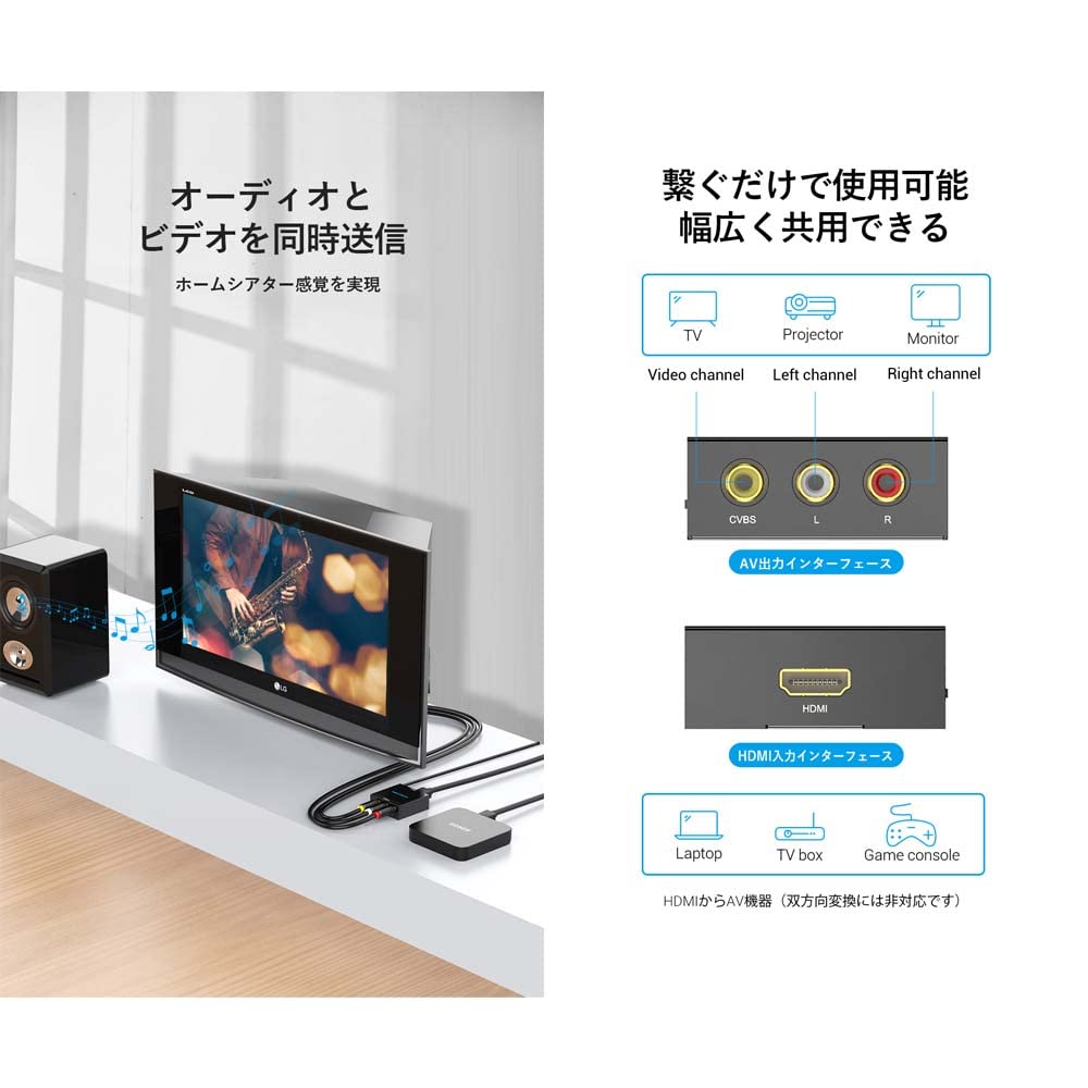 VENTION Адаптер-конвертер HDMI в RCA, Черный, DC 5V 1A, Питание от USB, Металлический корпус, AV-конвертер, Совместимость с видео и аудио