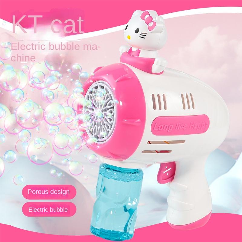 Стич Электрический Пузырьковый Пистолет Детская Игрушка Машина для Пузырей Автоматический Мыльный Пузырь С Подсветкой Игры на Открытом Воздухе Подарок для Мальчиков и Девочек