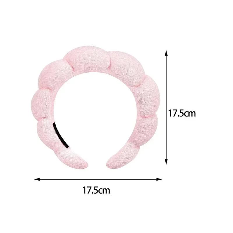 Корейская мягкая повязка на голову с облаком и губкой, пышные повязки для волос в стиле ретро, ​​женские повязки для волос с фиксированной челкой, обручи для волос для красоты, макияжа, головные уборы