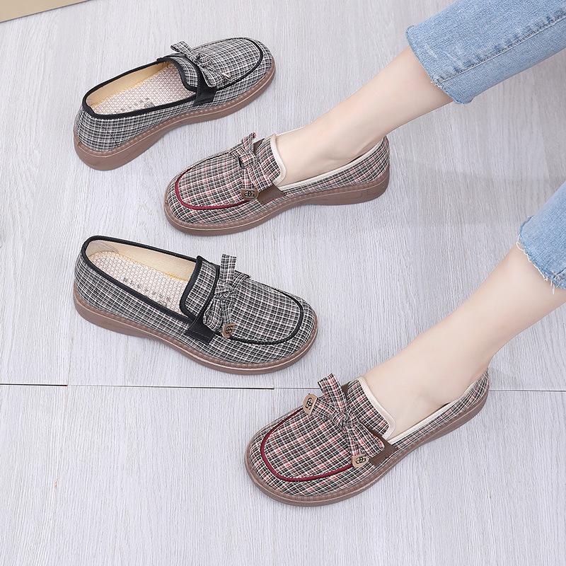 New Women's Breathable Soft-soled Cloth Shoes Casual Fashion Versatile Single Shoes Flat Sole Light and Comfortable Doudou Shoes