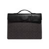 New Graham Coated Canvas With Calfskin Handbag Briefcase Large Men's Black & Dark Khaki C9827-QBAE4