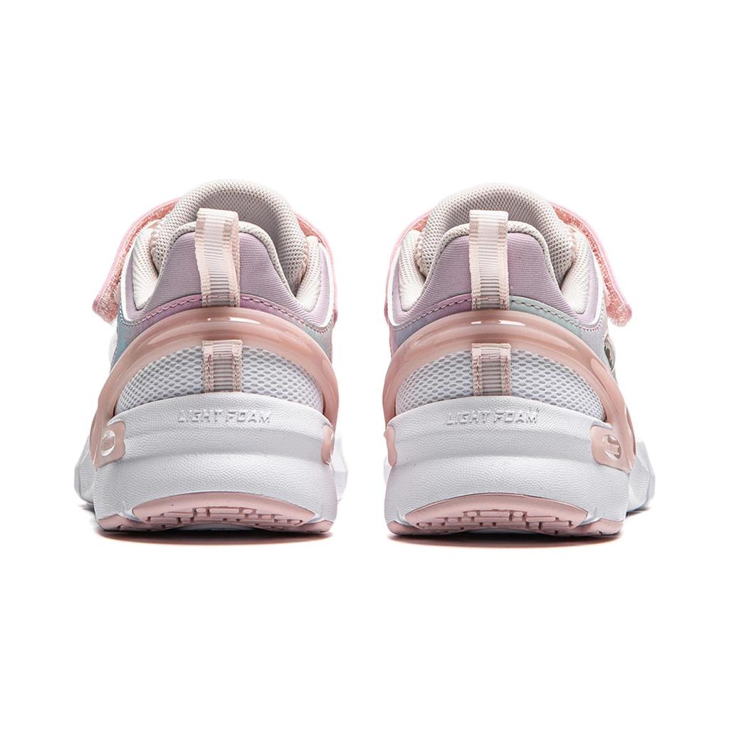 Li Ning Kids Sports Lifestyle Series Soft Comfortable Resilient Breathable Low-Top Casual Shoes Kids Casual Shoes White Pink YKNU062-4