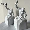 Simple Design Sculpture Self Made Man 3D Printed Abstract Figure Statue Desktop Never Give Up Inspirational Figurine for Home Office Table Shelf Decor