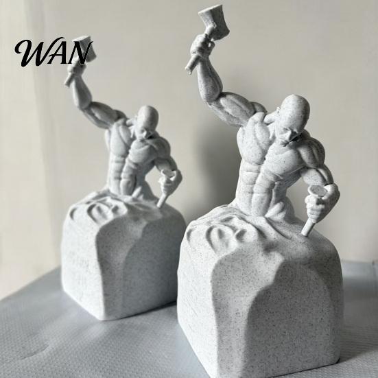 Simple Design Sculpture Self Made Man 3D Printed Abstract Figure Statue Desktop Never Give Up Inspirational Figurine for Home Office Table Shelf Decor