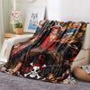 1PC One Piece Poster Patterned Flannel Blanket Suitable For All Seasons For Home Decor Warmth And Comfort Gifts Holiday Present
