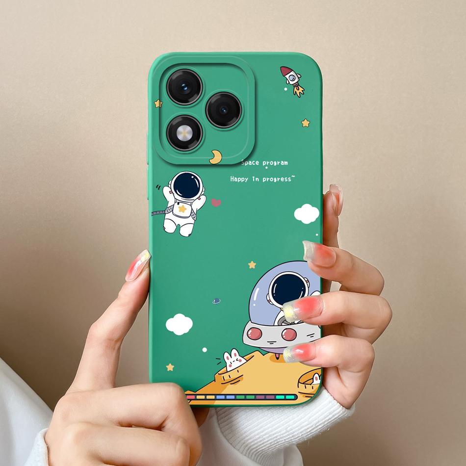 For Honor 400 Lite Phone Case Cute Astronaut Full Coverage Anti Drop Soft Liquid Silicone Shell For Honor 400Lite Durable Bumper