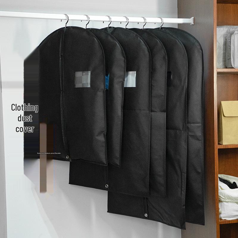 Прозрачный нетканый мешок для хранения одежды на молнии, пыленепроницаемый бытовой органайзер для одежды