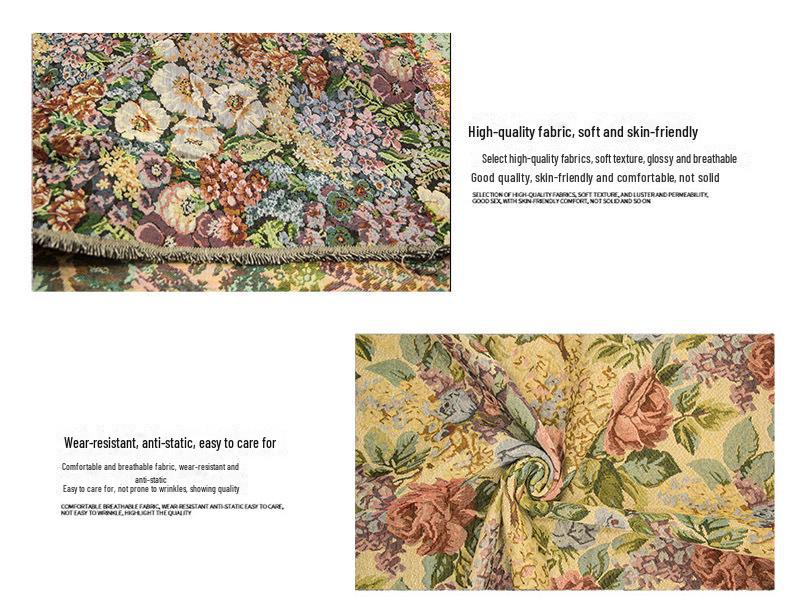 250G Ткань жаккардовая полиэстер-хлопок с цветочным узором в этническом стиле