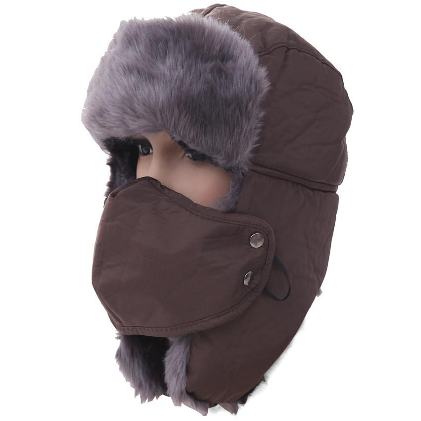 Поставка головных уборов Утолщенная шапка Lei Feng для мужчин и женщин с масками Зимние полностью бархатные защитные наушники для лыж Водонепроницаемая термошапка