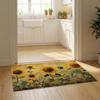 Sunflower Painting Floor Mat Flannel Door Mat Non-Slip Bedroom Living Room Home Decor