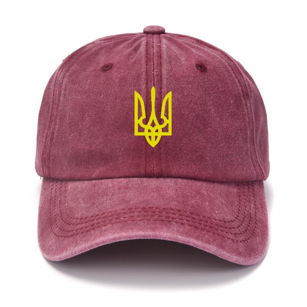 Новая Украина Стирка Хлопок Принт Ретро Унисекс Эмблема Популярная Бейсболка Для Активного Отдыха Регулируемая Шляпа-Козырек