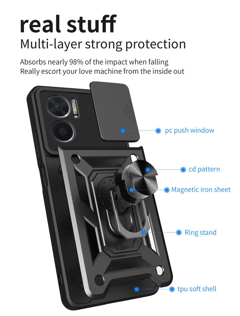 Портативная подставка Защитный чехол для камеры для Xiaomi Redmi 10 5G Гибридный Armor Вращающийся кронштейн 360° Чехол Redmi10 5g
