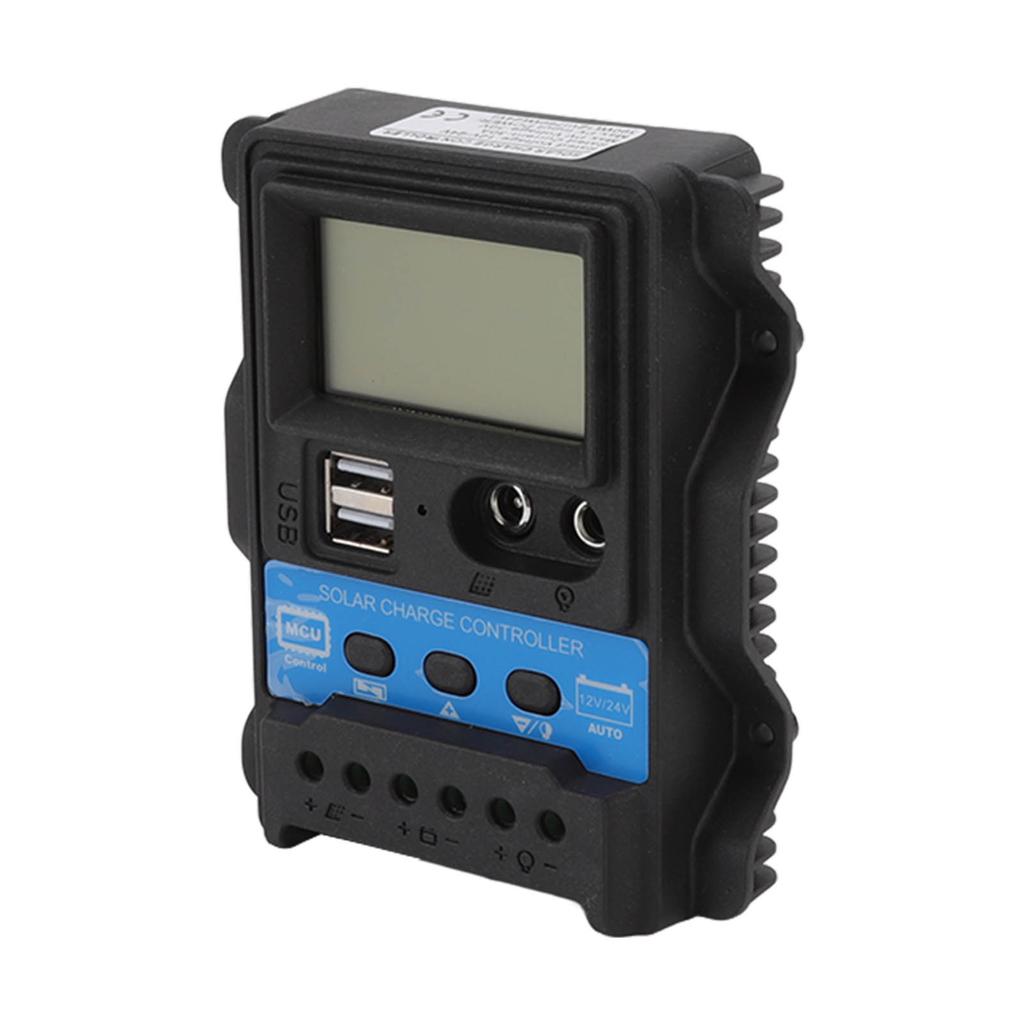 12V 24V Auto Solar Charge Controller PWM Solar Power Controller Dual USB LCD Display 10A