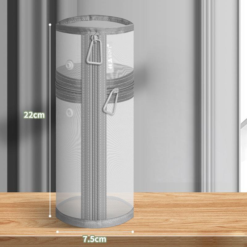 Портативная сетчатая сумка для хранения кистей для макияжа двойного назначения, большая вместимость, стоячий мешочек, удобный для путешествий, простой чехол-держатель для кистей