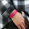 Student Bangle Adjustable Alloy Buckle Leather Bracelet Braided Twist Punk Snap Bracelet Wristband