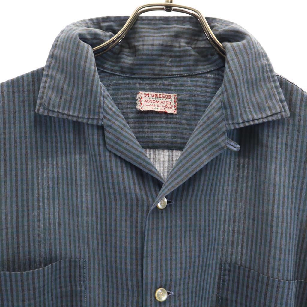 McGregor Винтажная рубашка 60-х годов, сделано в США, клетчатый узор, короткий рукав, открытый воротник, мужская, б/у