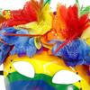 Прочная маска Mardi Gras из твердого пластика для мужчин и женщин, красочная радужная маскарадная маска с перьями, карнавальная, венецианская, для вечеринки, Хэллоуина, косплея