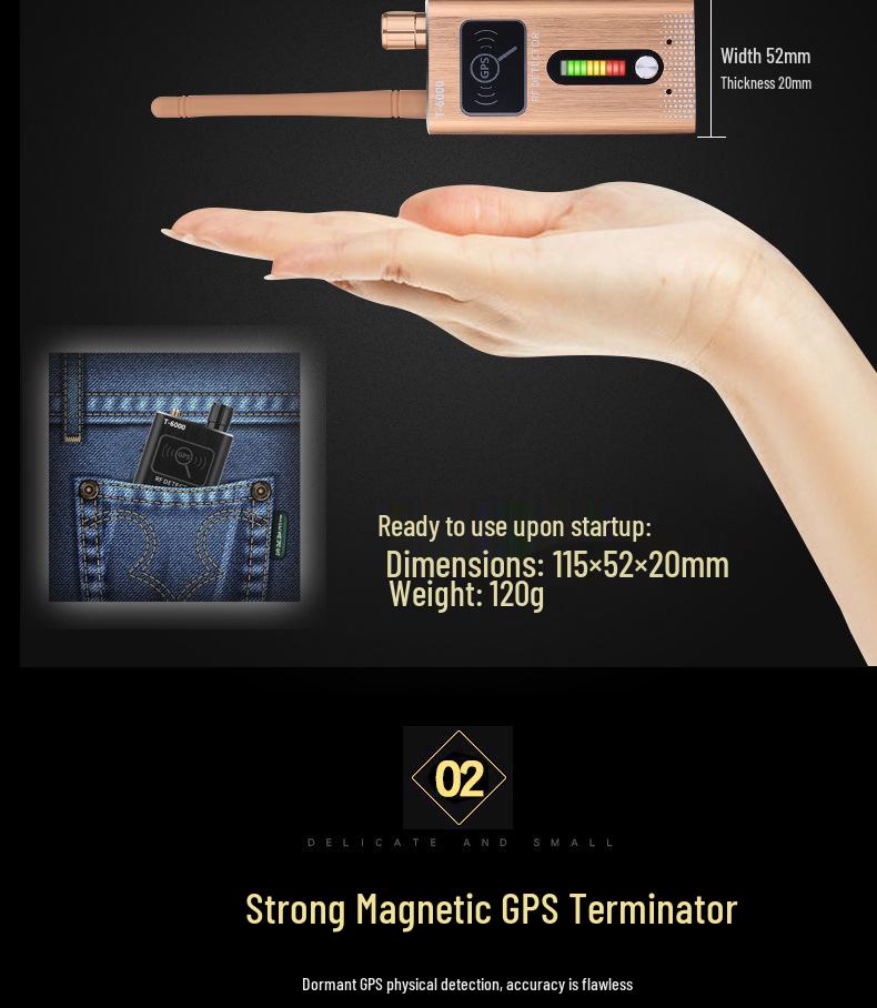 T6000 Anti-Paparazzi & Anti-Eavesdropping Wireless Signal and Magnetic GPS Detector