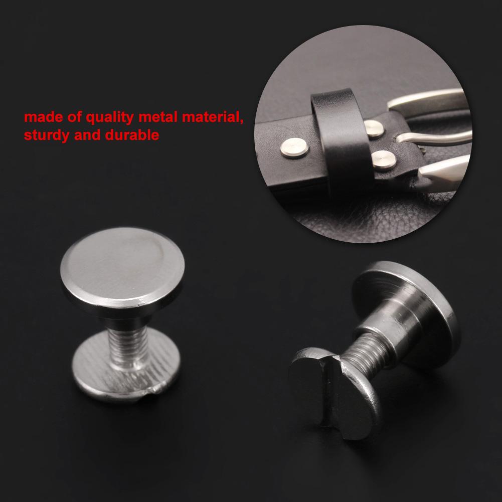 20Pcs/set Brass Threaded Flat Nut Nail Rivets Screws Leather Craft Repair Supplies