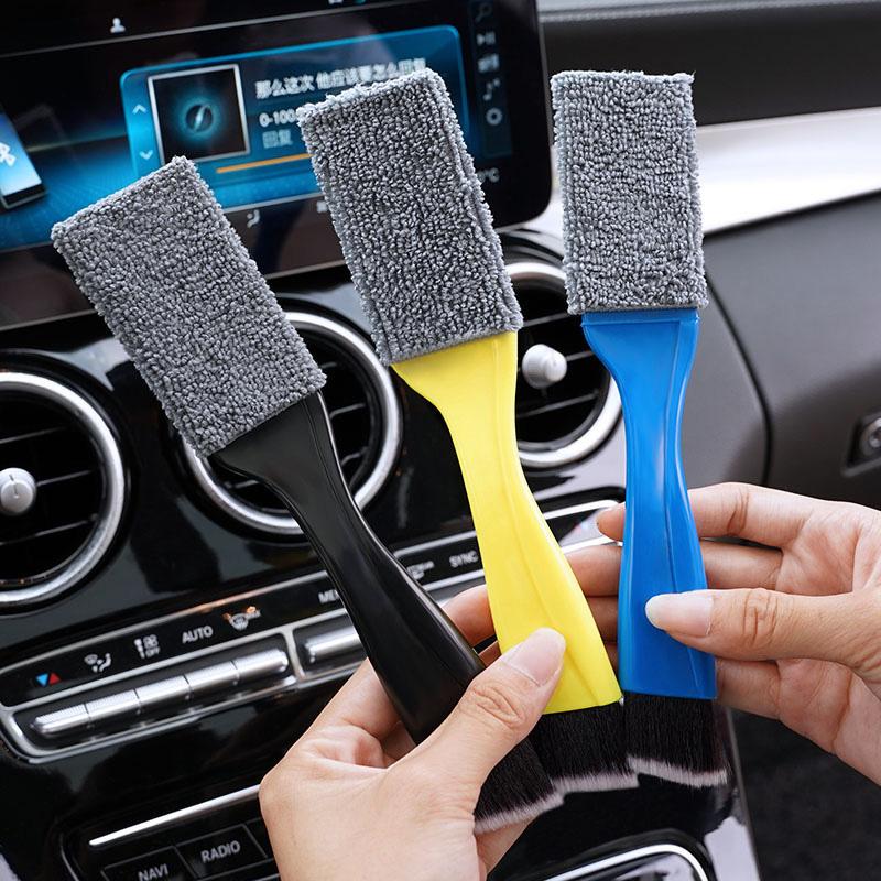 AIY5 2-In-1 Car Interior Cleaning Brush Air Vent Dust Removal Tools For Jeep Grand Cherokee Wrangler JK Gladiator Compass Renegade