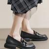 Temperament Soft-soled Small Pu Leather Shoes Women's British Style Single Shoes Spring Women's Shoes Thick-soled Pedal Loafers