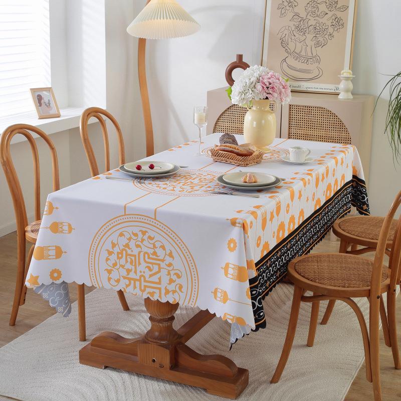 Скатерть 1шт водонепроницаемая и жиростойкая обеденная столовая обитая полиэфирной тканью