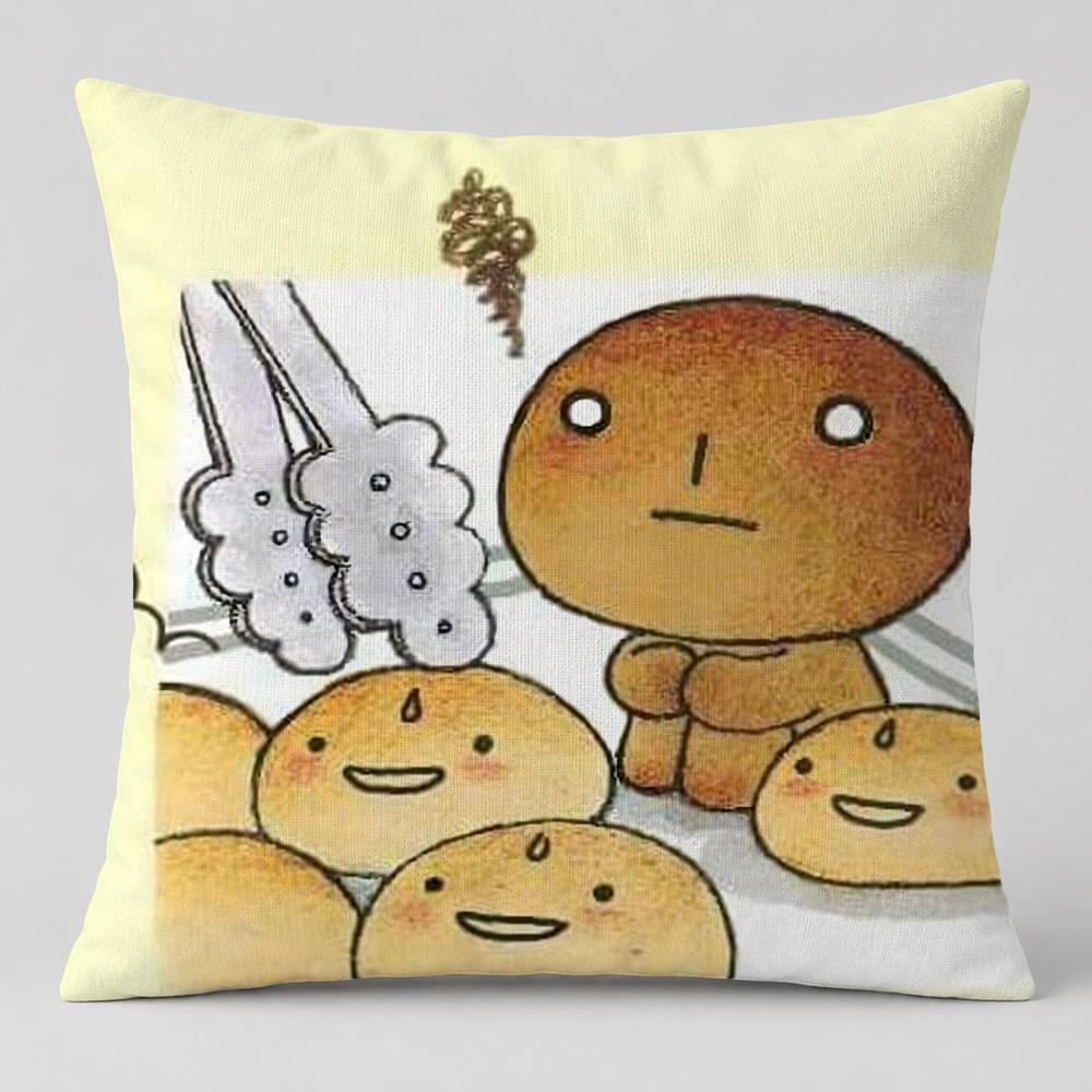 Character Kogepan Cushion Cover Short Plush Cushion Cover Double Sided Print Washable Sofa Pillowcase Home Decor Gift