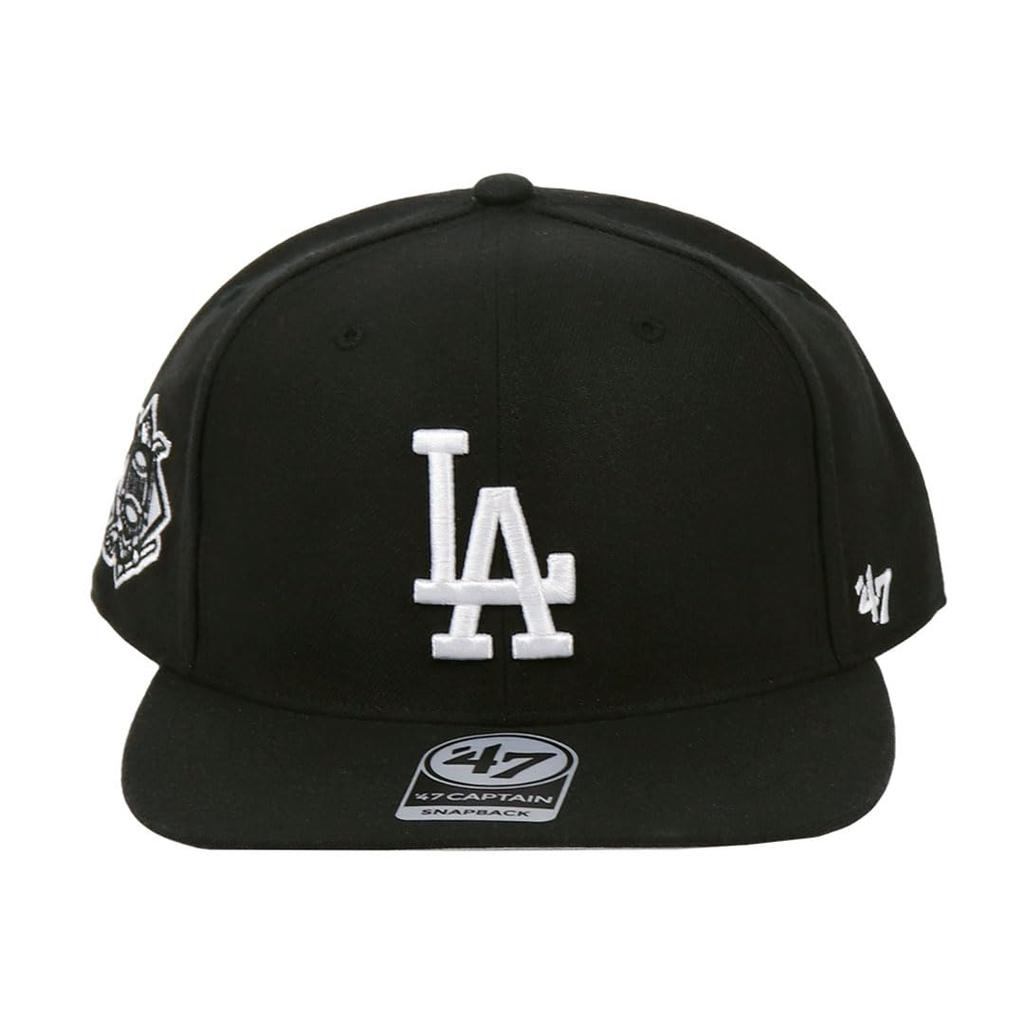 Forty Seven Brand 47 Captain Sure Shot Snapback Hat for Men and Los Angeles Black Cap, Women, Dodgers,