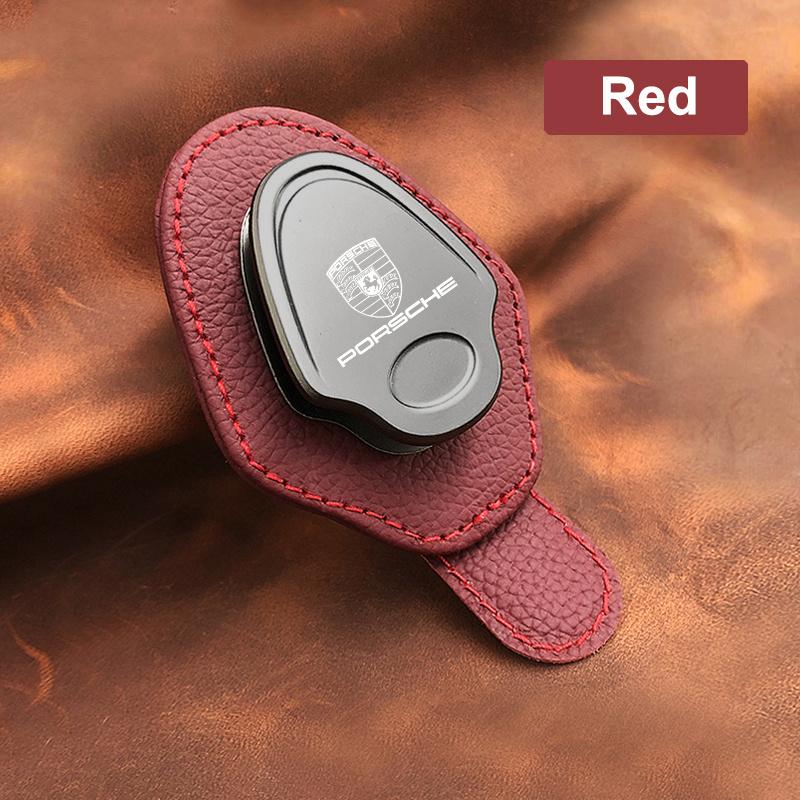 1 шт. Автомобильный солнцезащитный козырек Держатель для очков Зажим для карт для солнцезащитных очков Для Porsche Cayenne Panamera Macan 911 718 Taycan Boxster Cayman 918 Pajun