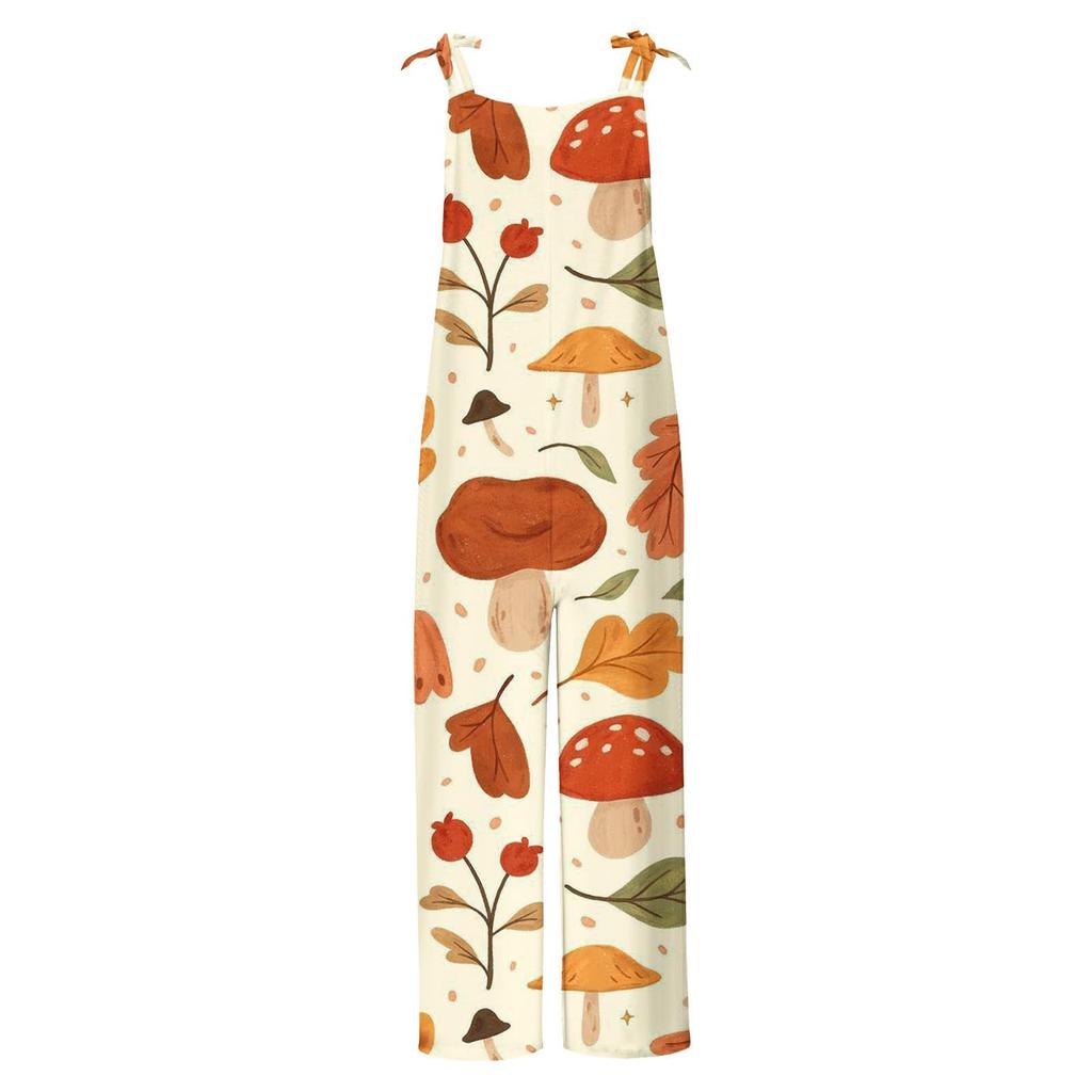 Женский модный милый маленький свежий винтажный повседневный комбинезон на бретельках с принтом