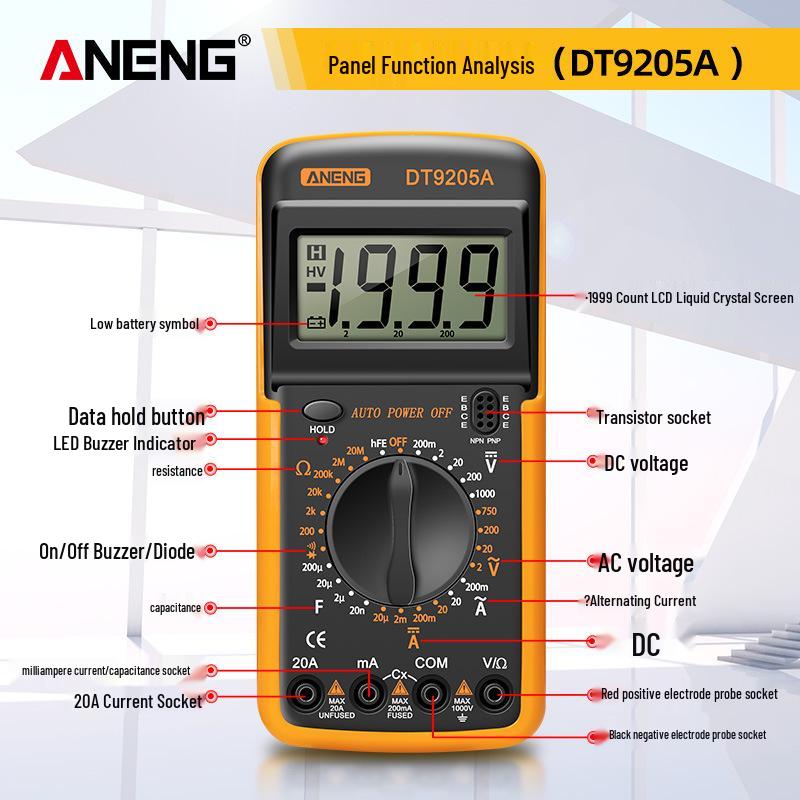 ANENG DT9205A Цифровой мультиметр для электрика с высокой точностью