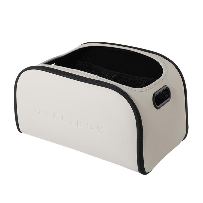 Luxury Leather Car Multi-Function Storage Box, Large Opening Passenger Seat Organizer, High-Capacity Trunk Storage Box