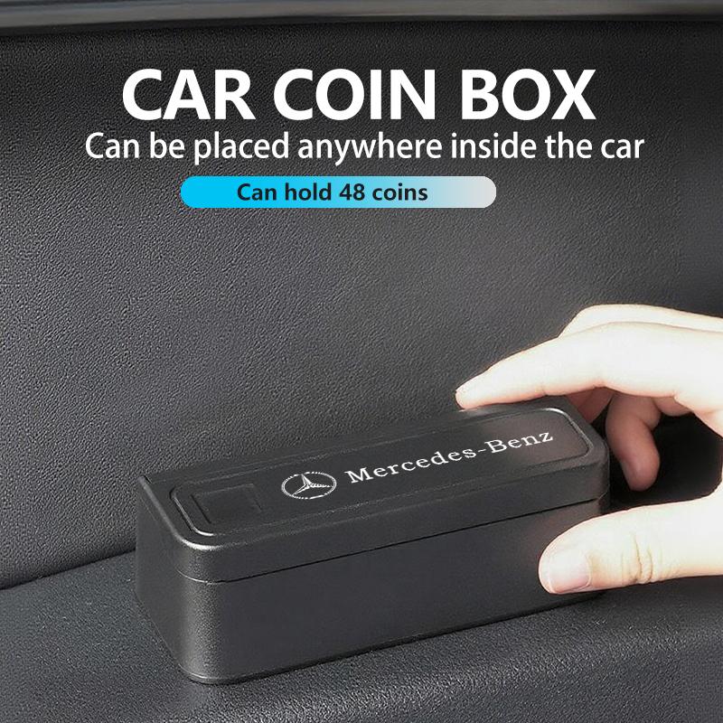 AABIA1 For Benz Car Coin Storage Box Money Boxes Small Coin Organizer Case Interior Accessories AMG VIANO GLB GLC W108 W124 W126 W169