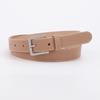 Minimalist Womens Pu Belt With Gold Alloy Buckle For Casual And Office Wear