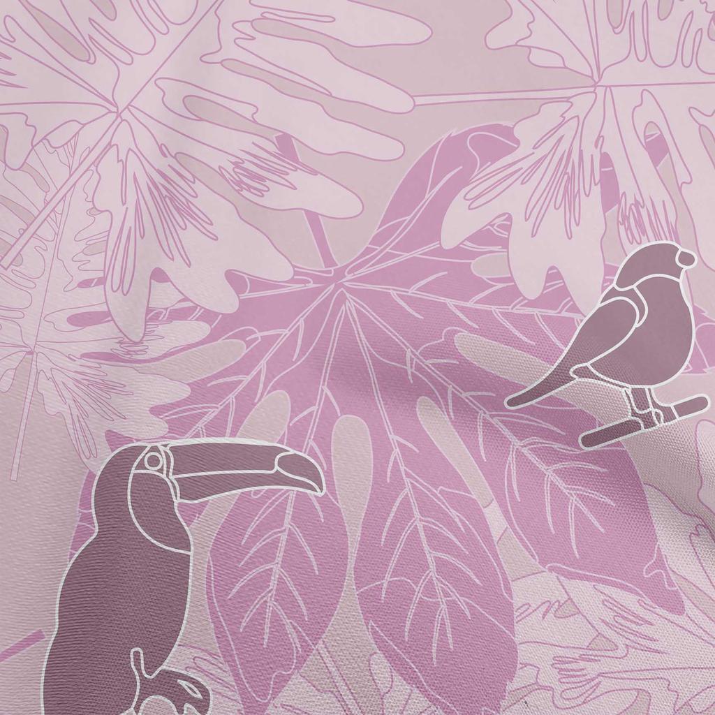 oneOone Ткань Cotton Flex Light Green, тропические птицы с листьями, ткань для шитья, напечатанная ткань для рукоделия, по ярдам, 40 дюймов