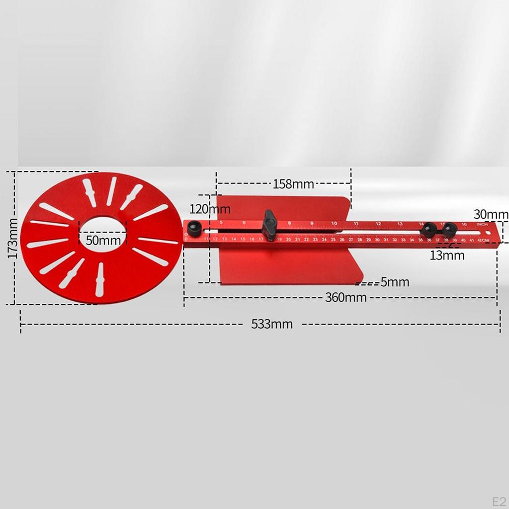 Обрезной станок Приспособление для резки круга Прочный регулируемый алюминиевый сплав Практичен для обработки древесины