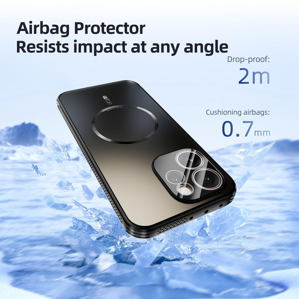 ABEEL для Oppo Reno15 Pro 5G (Глобальный)/Reno15 5G (Китай) Магнитный чехол TPU PC Охлаждающий Матовый Чехол для задней панели телефона с защитной пленкой для объектива