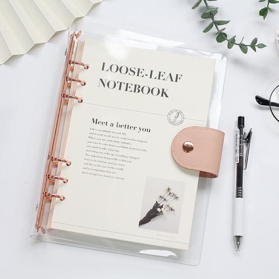 Planner Notebook Simple Style Easy To Carry Transparent Journal Book Loose-leaf Notepad for Students