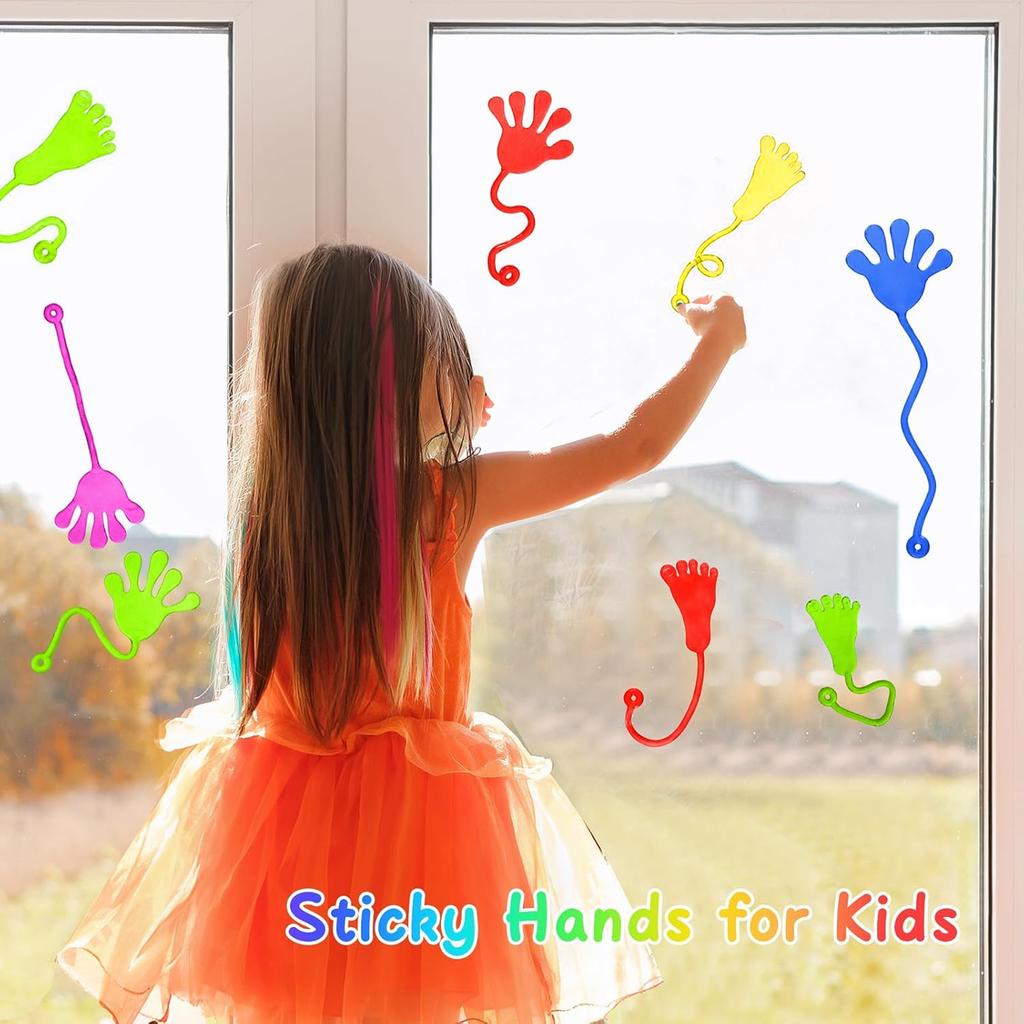 10/50Pcs Funny Sticky Hands Sensory Toy Palm Elastic Heart Foot Christmas Sticky Wall Climbing Squishy Toy For Kids Adult