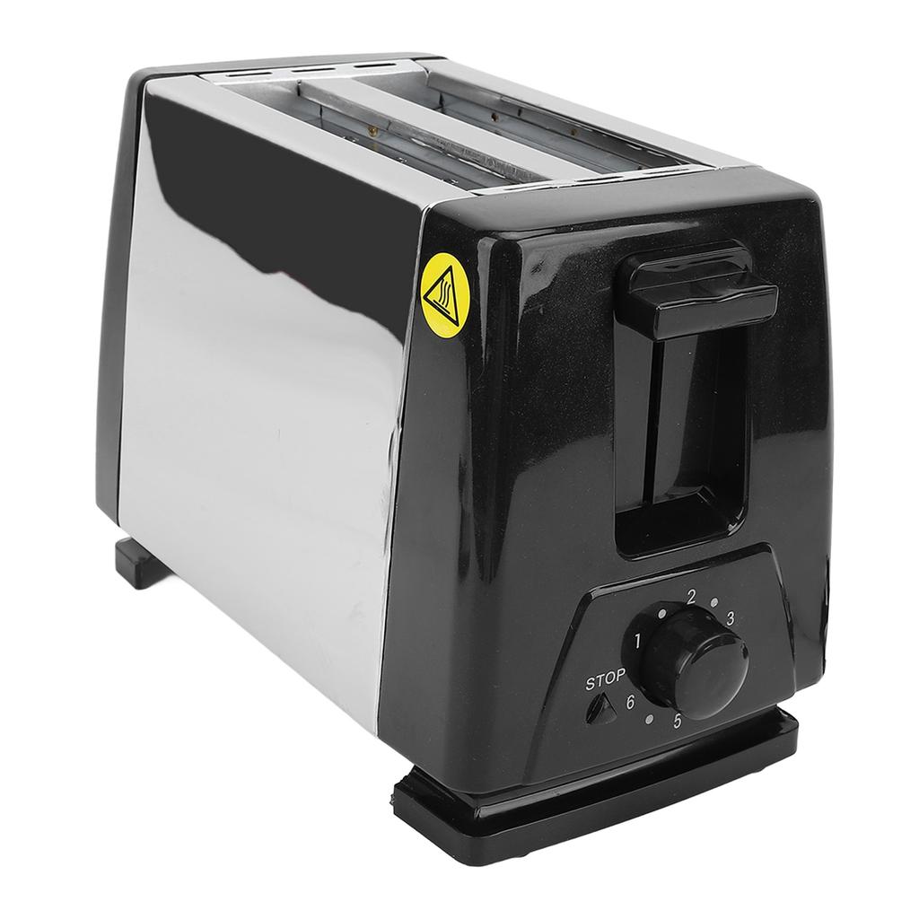 Compact Bread Toaster Portable ABS and Stainless Steel Wide Slot 2 Slice Toaster for Home