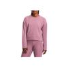 Under Armour Solid Color Sports Casual Training Fleece Pullover Sweatshirt Women Tops Pink 1379880-697