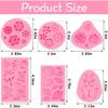 6-Piece Cake Molds Set, Flower/Butterfly/Leaf Shapes, Food-Grade Silicone, Pink Baking Tools
