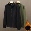 Polar Fleece Jacket for Men and Women Plus Velvet Thickened Stand-up Collar Sweater Cardigan Loose Large Size Warm Casual Fleece Jacket