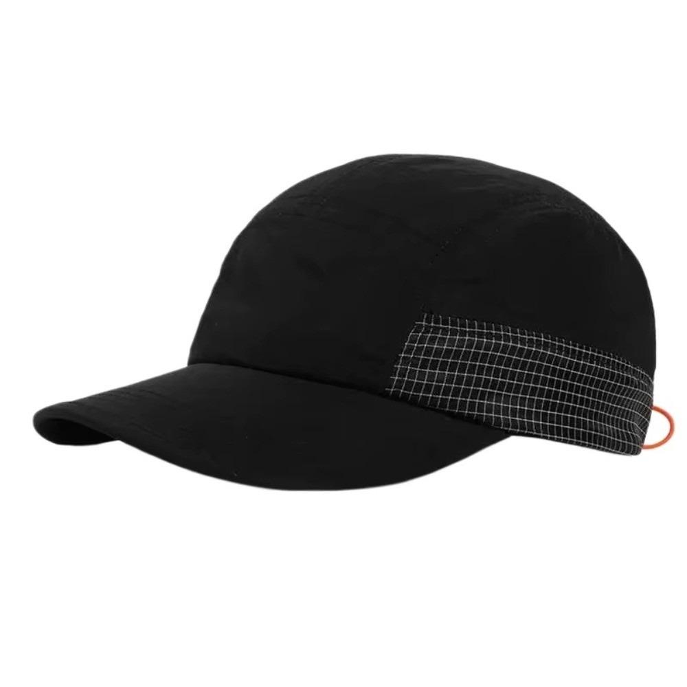Retro 5-panel Quick-drying Baseball Cap Soft Brim Plaid Running Caps Breathable Peaked Cap  Men
