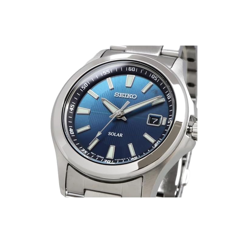 Мужские часы Seiko Solar Quartz SBPN071, Серебристый/Синий [Официальный японский продукт]