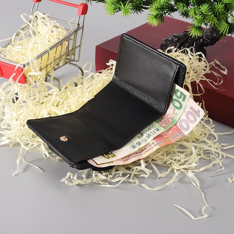 Короткий кошелек из овчины с ромбовидным узором – Элегантный европейский и американский стиль, кошелек с клапаном для монет для женщин