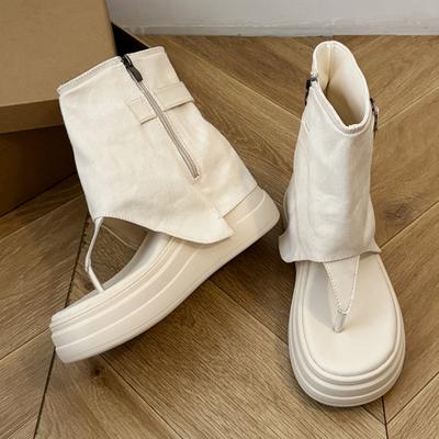 Модные женские сандалии на платформе с плоской подошвой, с зажимом для пальца, на щиколотке, дизайнерская обувь, летняя мода, крутые ботинки, 2025, новая модная обувь для платья, женские кроссовки