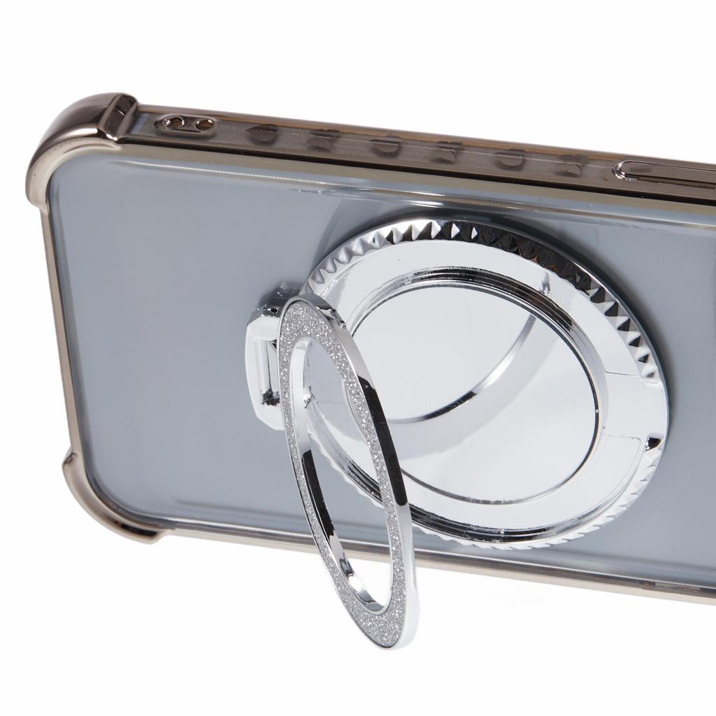 For Samsung Galaxy A35 5G Side Heart Pattern Case Kickstand TPU Phone Cover with Mirror